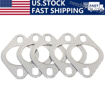 5x New Car 2 Bolt High Temp Exhaust Gasket Flange 2.5in Cylinder Head Gasket Kit Foto 1 de 4
