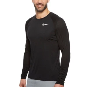 Nike Dri-Fit Miler Long Sleeve Men's Size M Running Top 905290 010 Black - Picture 1 of 2