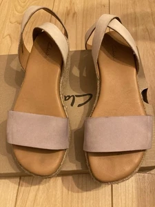Clarks Suede Sandals Wedges Size 3 - Picture 1 of 9