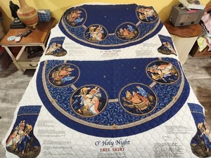 Cranston Print Works O' Holy Night Cut & Sew gesteppter Baumrock und Strumpf neu - Bild 1 von 18