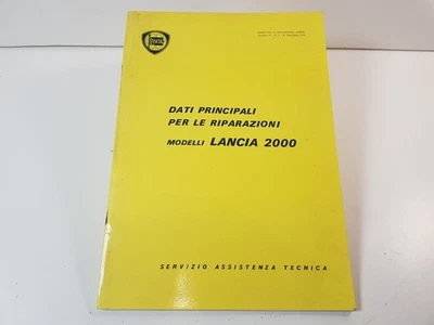 Manuale officina Lancia 2000 e 2000 Coupè HF dati principali per le riparazioni. - Immagine 1 di 4