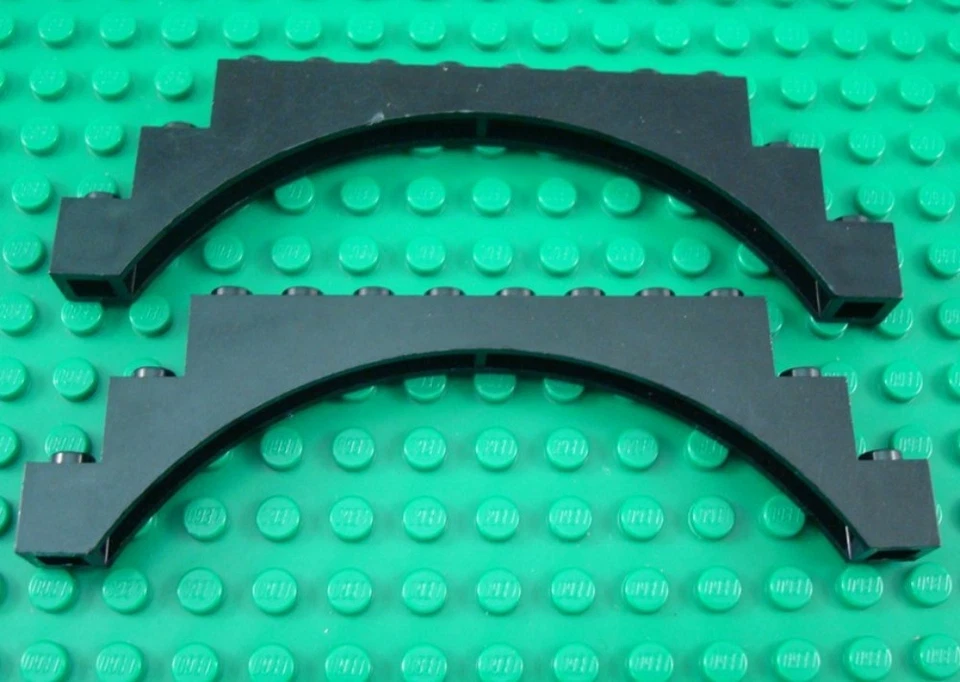 Lote de 2 tijolos de arco pretos 1x12x3 LEGO - Imagem 1 de 1