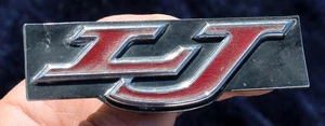 VINTAGE PONTIAC "LJ"  Metal EMBLEM Nameplate OEM GM 497753 / 12753-1 Broke studs - Bild 1 von 8