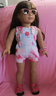 Conjunto de pantalones cortos de tinte rosa para niña muñeca 18 pulgadas vendedor de ropa lsful Foto 1 de 3