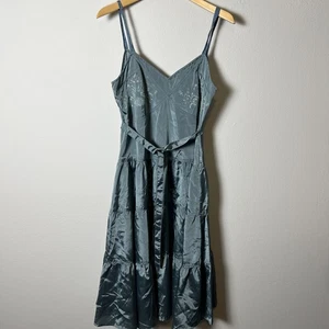 Nataya Age of Love Dress Womens Large Blue Embroidered Midi Strappy Boho New - Picture 1 of 5