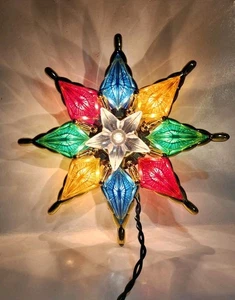 8 Punkt Stern Multicolor Weihnachtsbaum Topper Deko Urlaub Licht - Bild 1 von 6