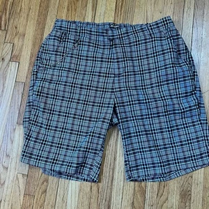 Hot Topic Shorts Women Plus 2 Plaid Bermuda Long Gothic Punk Chain Black White - Picture 1 of 9