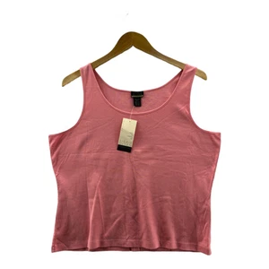 Sigrid Olsen Womens Tank Top Washed Coral Sleeveless Scoop Neck Petites PXL New - Picture 1 of 7