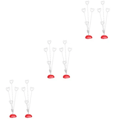  6 stücke rot herzförmig basis photo halter herzform notiz memo clip tree - Bild 1 von 4
