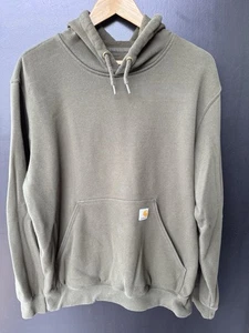 Carhartt Men's Olive Green Hooded Sweatshirt Pullover Size Large - Picture 1 of 6