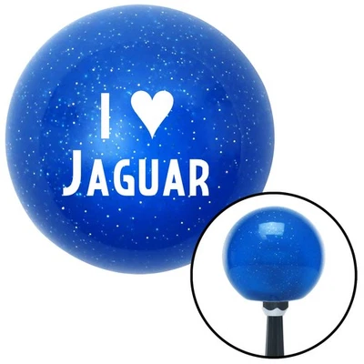 Perilla de cambio de escamas de metal azul blanco I <3 JAGUAR con palanca de cambios automática M16x1.5 Foto 1 de 4