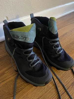 Botas de senderismo impermeables Salomon Outline Mid GTX para mujer talla 9 azules Gore-Tex Foto 1 de 4