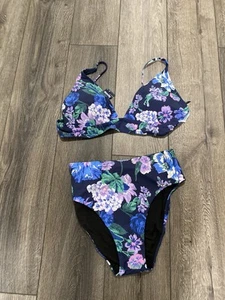 J. Crew Bikini Top (XXL) & Bottom (M) Hydrangea Print - Picture 1 of 7