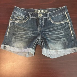 Hydraulic Women's Denim Shorts Size 9/10 Thick Stitch Pocket - Picture 1 of 5