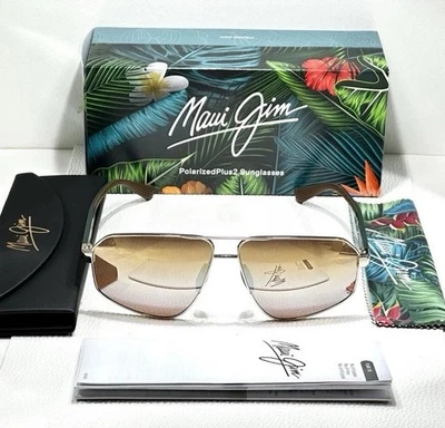 Gafas de sol Maui Jim KEAWAWA Aviator doble espejo dorado/plateado verde 620-16 Foto 1 de 3