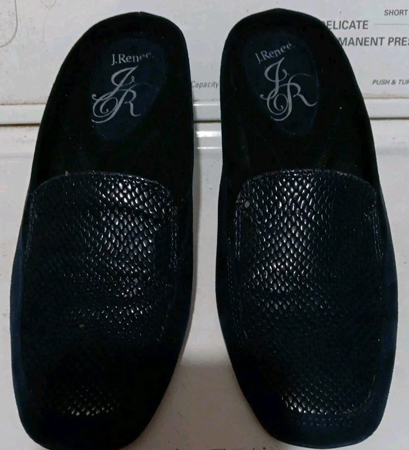 J Renee Slip on Mule Loafers Shoes Woman Size 9 Navy Blue Office Casual READ - Image 1 of 4