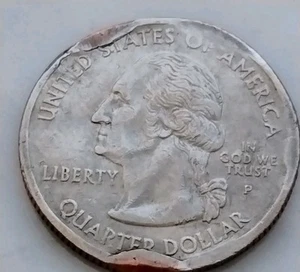 Washington Quarter 2003 Arkansas Clipped Planchet Error - Picture 1 of 8
