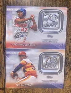 2021 Topps 70th Anniversary Commemorative Patches Lot - Nolan Ryan & Vlad Sr. - Picture 1 of 2