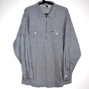 Vintage Ben Davis Herren XL Hickory Striped Zip Pullover Arbeitsshirt B1100 - Bild 1 von 5