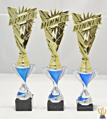 EIGENMARKE Sieger - Gewinner- Trophäe / Pokal 3er set oder einzeln incl. Beschriftung
