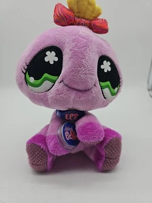 Littlest Pet Shop VIPs animal de estimação interativo com etiquetas 2007 aranha código lilás pelúcia - Imagem 1 de 4