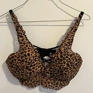 Victoria's Secret PINK Bralette Women's Medium Brown Animal Print Push Up - Picture 1 of 7