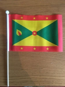 GRENADA Pack of 12 medium Hand Flags 9" x 6" 22cm x 15cm FLAG - Picture 1 of 1