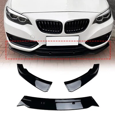 Labio divisor de parachoques delantero negro para BMW Serie 2 F22 220i 225i 228i 2014-2019 Foto 1 de 4