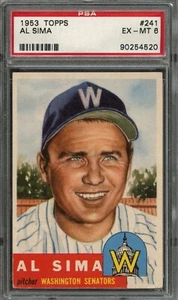 BB - 1953 Topps - #241 - Al Sima - PSA 6 - EX-MT - Picture 1 of 2
