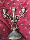 Vintage ornate metal candle holder candelabra