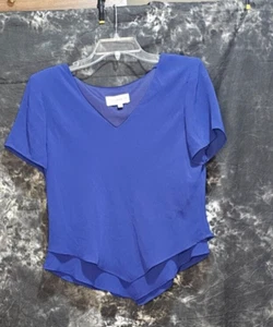 Studio 1 - Blue Shortsleeve Polyester Blouse - Size 10 - Picture 1 of 2
