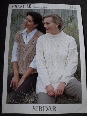 knitting pattern, sweater and slipover, double knitting, women's, 5261 - Image 1 of 2