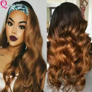 Body Wave Headband Human Hair Wigs Remy Brazilian Scarf Wig Blonde Headband Wig - Picture 1 of 17