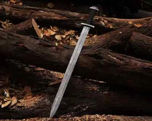 Custom Hand Forged Damascus Steel Viking Sword Medieval Battle Ready W\Sheath - Picture 1 of 5