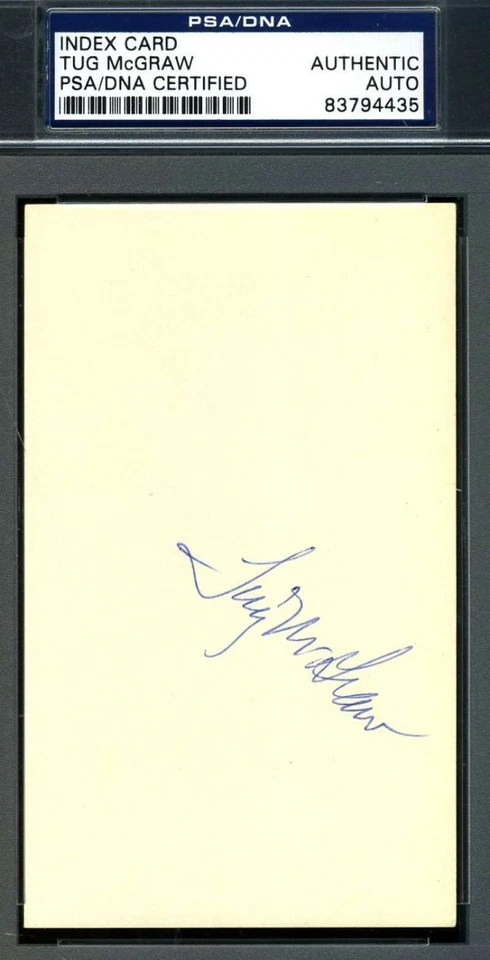 Tug Mcgraw Psa/dna Signed 3x5 Index Card Authenticated Autograph - Image 1 of 1