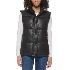 Marc New York Women's Size Large Black Sleeeveless Winter Puffer Vest NWT - Picture 1 of 6