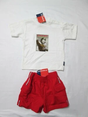 NOVO Gymboree Vintage 18-24 mos Infantil 2 Peças Roupa Esportiva Futebol Camiseta e Shorts - Imagem 1 de 4