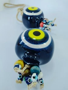 Evil Eye Pomegranates Ceramic Wall Hanging Turkish Handmade Ornament Amulet - Picture 1 of 5