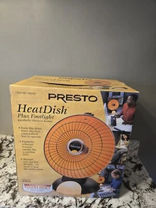 Presto HeatDish Plus Foot light Parobolic Electric Space Heater Model 07914 New - Picture 1 of 6
