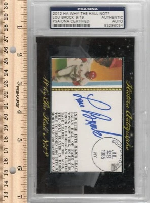 Autógrafos históricos de Lou Brock PSA/DNA firmados por qué The Hall Cardinals Cubs 19/09 Foto 1 de 3