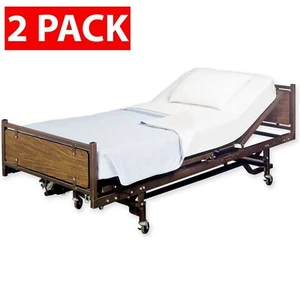 PAQUETE DE 2 - Sábanas de cama de hospital ajustadas, sábana de punto de jersey suave, 36""x84""x16"" - Imagen 1 de 1