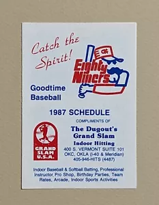Oklahoma City 89ers 1987 calendario de bolsillo de béisbol Asociación Americana ⚾️⚾️ - Imagen 1 de 2