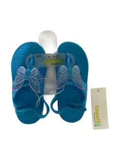 Capelli New York Kids Toddler Girls Blue Butterfly Flip Flops Size 8/9 - Picture 1 of 3