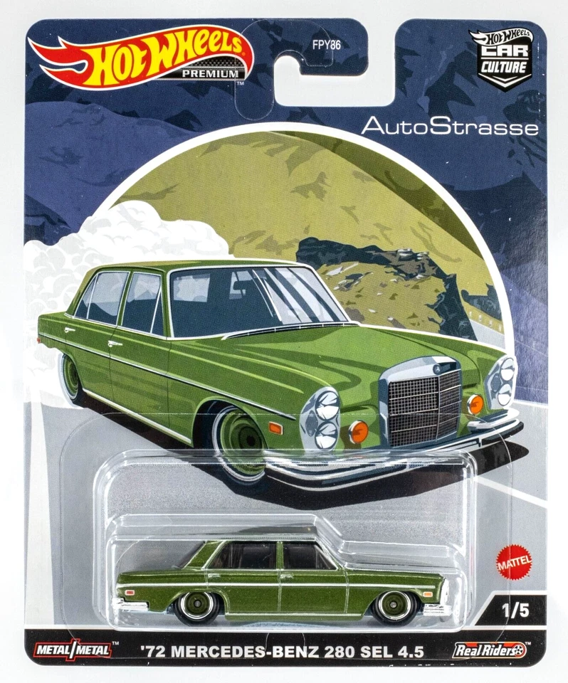 Hot Wheels 1972 Mercedes-Benz 280 1:64 Modellauto - Grün (HCK18)