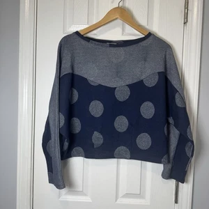 Anthropologie Postmark Metallic Dot Sweatshirt Langarm blau Damen Freizeit Medium - Bild 1 von 4