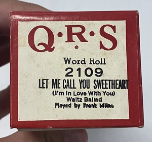 QRS Player Piano Word Roll 2109 Let Me Call You Sweetheart (I'm In Love w/ You) - Bild 1 von 4