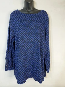 Camicetta donna Chico’s Pima cotone manica con bottoni a quadri taglia 3 (XL)  - Foto 1 di 11