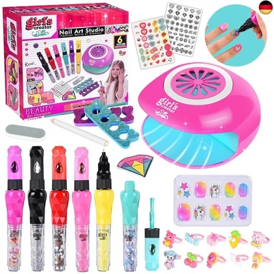 JONRRYIN Nagelstudio Kinder Mädchen, 33 Pcs Geschenke Set für Mädchen, Na