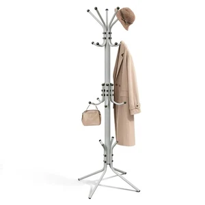 Metal Coat Rack, Freestanding Coat Tree & Hall Tree with 15 Hooks, Sturdy Coa... - Foto 1 di 7