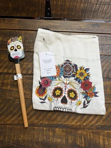 Grembiule e spatola Williams Sonoma Day Of The Dead per adulti NUOVO - Foto 1 di 3